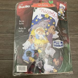 BUCILLA Nativity Baby Jesus 84584 Felt Stocking Kit 2001 Vintage 18" Christmas